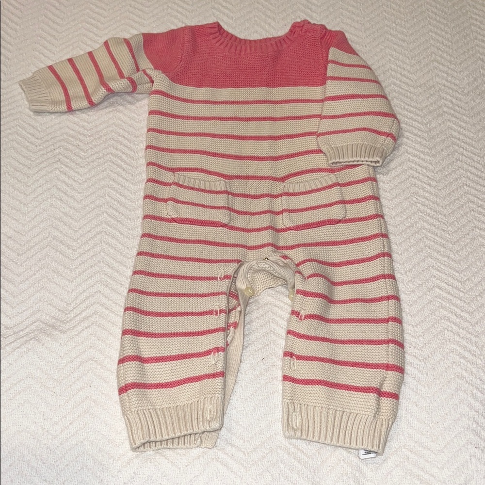 GAP Pink and Cream Striped Kids Footie